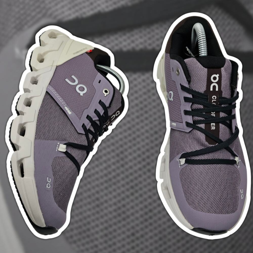 On Cloudflyer 4 Shark Pearl Womens 9 Running Shoe Athletic Sneakers Gray Purple